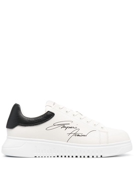 signature logo-print leather sneakers