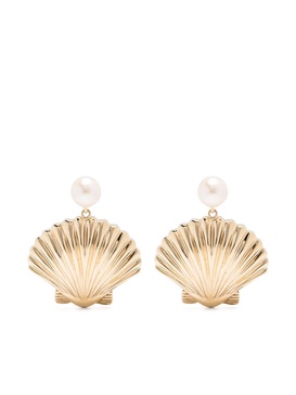 14kt yellow gold Venus pearl shell earrings