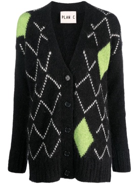 geometric-pattern knitted cardigan