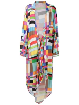 geometric-print maxi dress