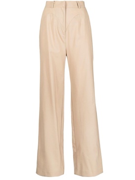 wide-leg wool trousers