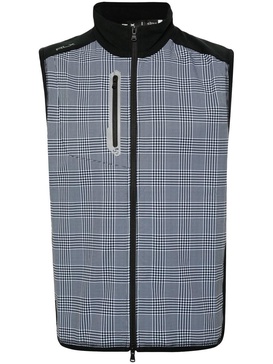 logo-print houndstooth gilet