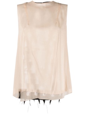 cut-out detail sleeveless blouse