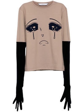 crying girl velvet glove top