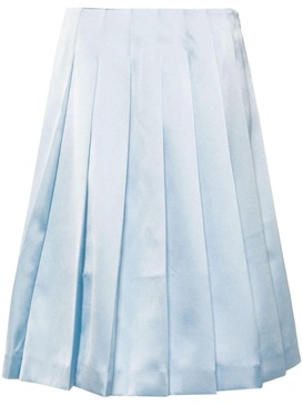 Self-Portrait Blue Satin Midi Skirt Clothing