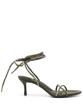 Green Helix 65mm Leather Sandals