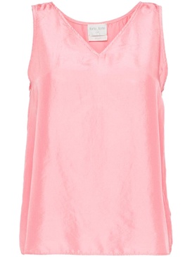 sleeveless silk top