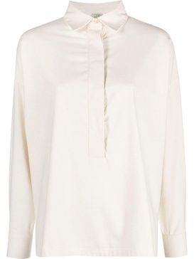 Stoa half-button silk shirt