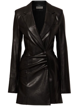 Serene ruched faux leather dress