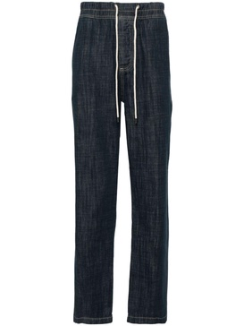 drawstring-waist denim trousers 