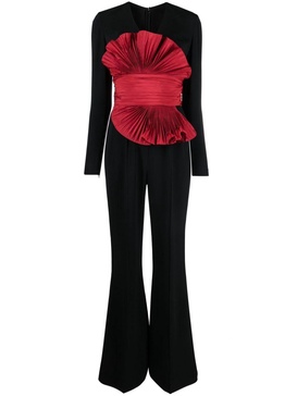 ruffle-detail flared jumpsuit