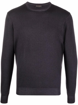 fine-knit rib-trimmed jumper