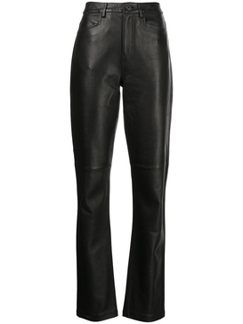 straight-leg leather trousers