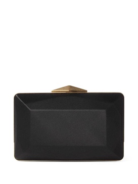 Diamond Box satin-finish clutch bag