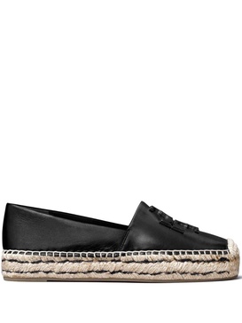 Ines logo-patch leather espadrilles