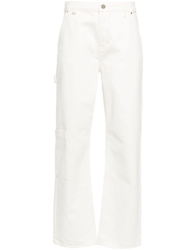 mid-rise straight-leg jeans