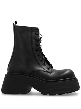 lace-up leather platform boots