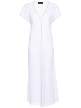 Monili-chain linen maxi dress