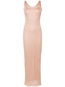 ribbed lurex slip dress