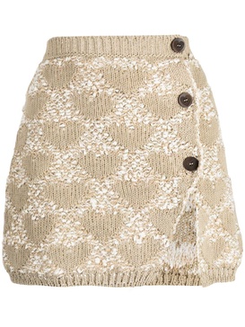 heart-motif knitted skirt