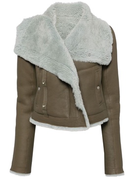 shearling-lining biker jacket