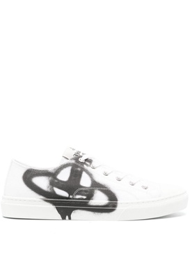 Orb-print canvas sneakers