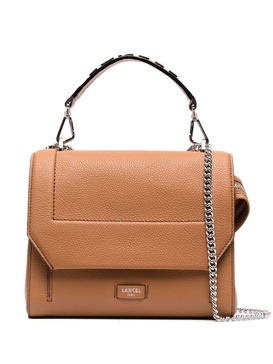 grained leather flap bag