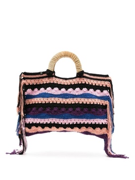 Vera striped crochet tote bag