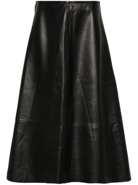 Rock leather midi skirt