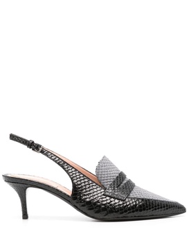 55mm python-print slingback pumps