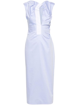 Blue Salmson Gathered Midi Dress