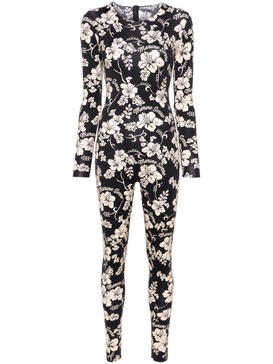 Regenerated floral-print catsuit