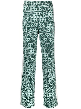 monogram-jacquard track pants