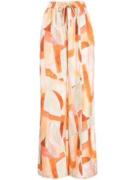 Edmond abstract-print palazzo trousers