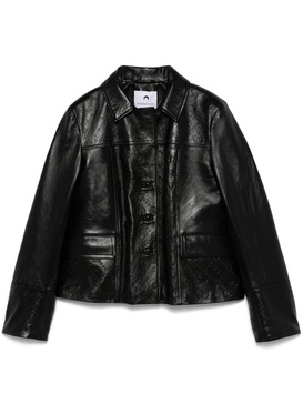 Moonogram-embossed leather jacket