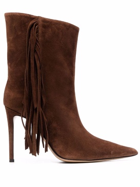 fringed suede 110mm ankle boots