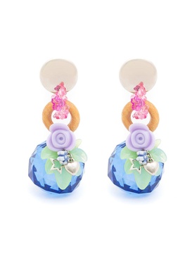 floral-motif drop earrings 