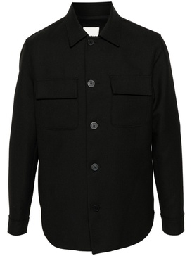 spread-collar cotton shirt jacket 