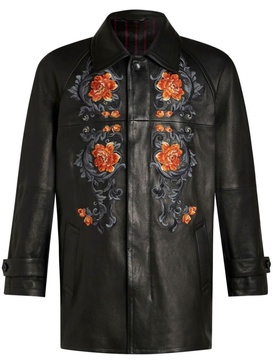 embroidered leather jacket 