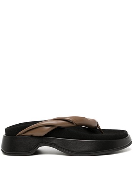 twisted-strap platform flip flops 