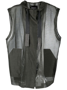 panelled hooded vest