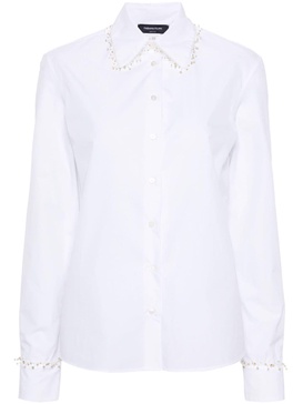 beaded-trim poplin shirt