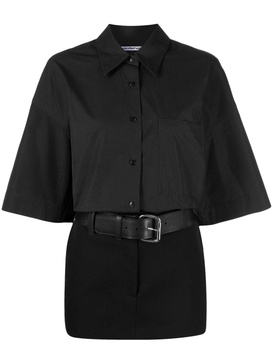 belted shirt minidress