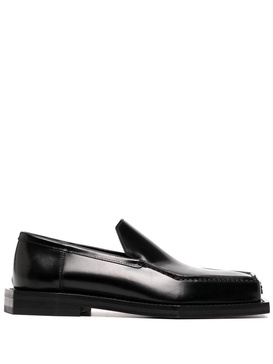 square-toe polished-finish loafer