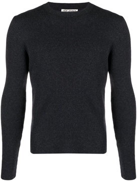 Compact crew-neck wool jumper