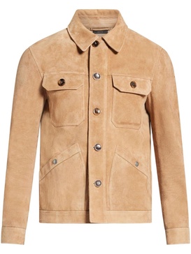 classic-collar suede jacket