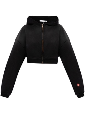 zip-up cropped hoodie