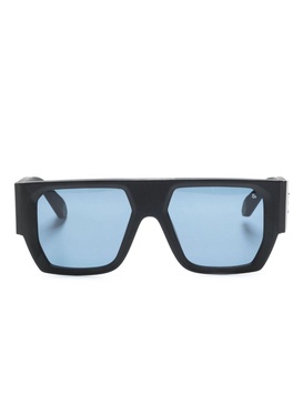 logo-embossed rectangle-frame sunglasses