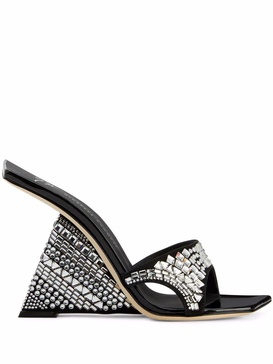 Akira Shine crystal-embellished mules