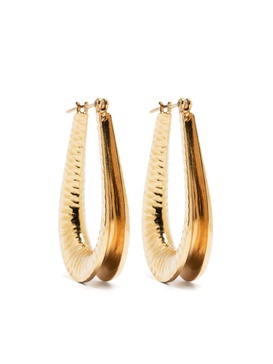 Ellipse hammered hoop earrings